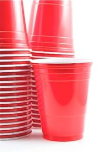 6 to 10 cups on either side of your beer pong table